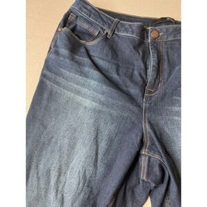 1822 Denim Adriana Skinny Jeans Dark Wash Whiskered High Rise Plus Size 22W